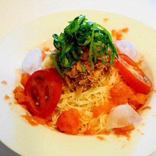 暑い～冷たいものが食べたい！シャリシャリとまと素麺